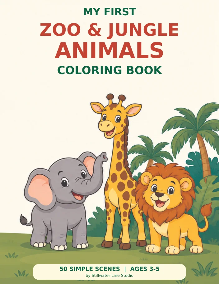 My First Zoo & Jungle Animals Coloring Book cover